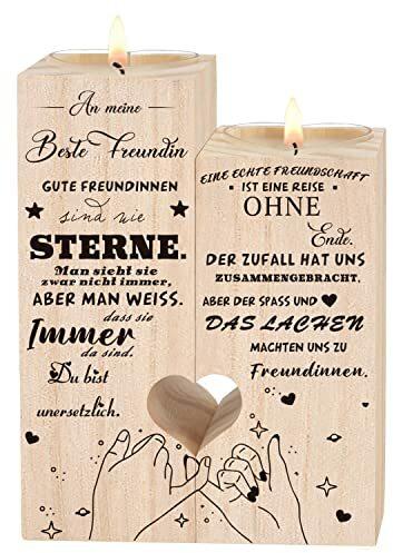 An Meine Beste Freundin - Freundinnen, Freund Geschenk, Kerzenhalter Geburtstagsgeschenk - Freundschaft Weihnachtskerze