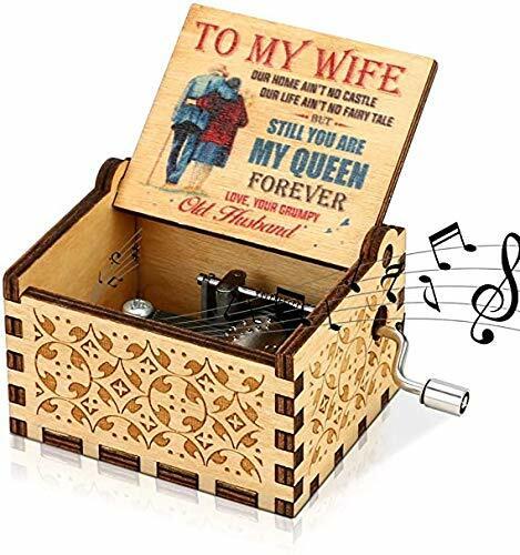 Hölzerne Spieluhr, Geschenk für Ehefrau, You Are My Sunshine Handkurbel Spieluhren Antike Geschnitzte Vintage-Design, kreative Spieluhr für Liebe Frau, Valentinstag, Weihnachten, Jahrestag, Geschenk