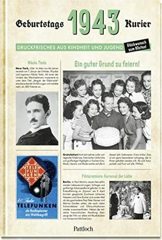 1943 - Geburtstagskurier: Druckfrisches aus Kindheit und Jugend | Originelle Geschenkidee zum 80. Geburtstag (Geschenke für runde Geburtstage 2023 und Jahrgangsbücher)