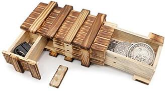 LEUOVE Magische Rätselbox Verpackung Geldgeschenke Geschenkbox Knifflige Puzzlebox Holzkiste Geldverschenken