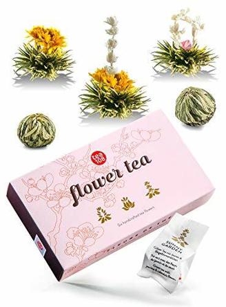 Teeblumen als Geburtstagsgeschenk für Frauen | schönes Tee Geschenkset in edler Geschenkverpackung | Teerosen als Alternative zu Blumen