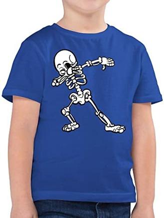 Kinder T-Shirt Jungen - Halloween Kinder Party - Dabbing Skelett - 164 (14/15 Jahre) - Royalblau - heloween Shirt heeloween t Shirts hallowwee halooween Hallowen hallowenn Haloween - F130K