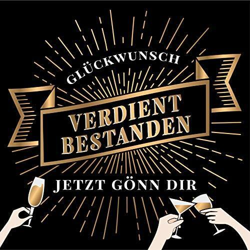 Flaschenetikett Verdient Bestanden, Aufkleber, Etikett selbstklebend, Geschenk für bestandene Prüfung, Abschluss, Abi, Führerschein, Studium, Abitur (schwarz)