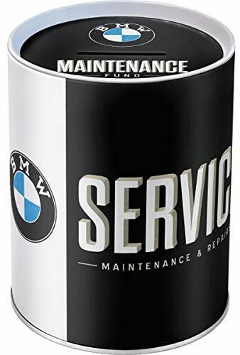 Nostalgic-Art Retro Spardose, 1 l, BMW – Service – Geschenk-Idee für BMW Accessoires Fans, Sparschwein aus Metall, Vintage Blech-Sparbüchse
