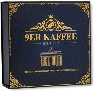 9er Kaffee - Berlin | Edles Kaffee Geschenkset zum Geburtstag für Kaffeeliebhaber | 9 x 50g Premium Kaffeesorten von 9 Berliner Röstereien | Kaffee Geschenk | Geschenkidee für Frauen und Männer