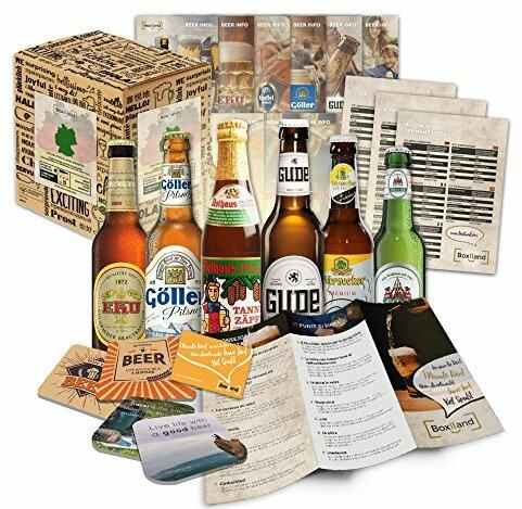 Bier Spezialitäten aus Deutschland (die besten deutschen Biere) als Probierpaket zum Verschenken als Geschenkverpackung (Bier + Tasting-Anleitung + Bierbroschüre + Brauereigeschenke + Geschenkkarton) 6 x 0,33l