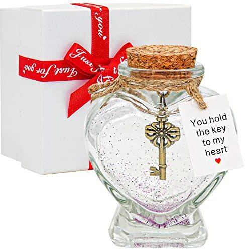 Du hältst den Schlüssel zu meinem Herzen - Dekorative Flasche Geschenk für Freundin oder Freund Valentinstag/Weihnachten - Key in a Bottle Jahrestag Jar Geschenk für Frau oder Mann