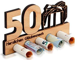 DARO Design - 50. Geburtstag Geldgeschenk Holz