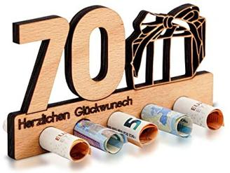 DARO Design - 70. Geburtstag Geldgeschenk Holz