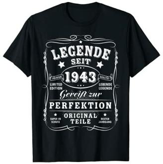 1943 Geburtstag Mann 80 Jahre Deko Lustig 80er 80 Geburtstag T-Shirt
