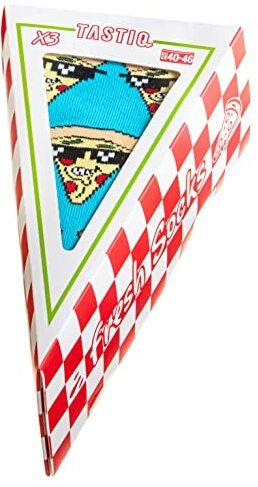 TASTIQ | Socken Damen und Herren in Geschenkverpackung | Pizza - Größe 40-46| 3 Paar Pack