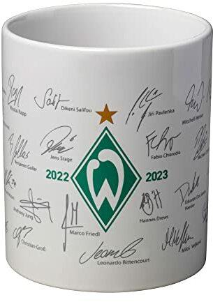 SV Werder Bremen Tasse Kaffeebecher Kaffeetasse Unterschriftentasse Saison 2022 / 2023