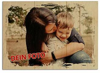 Unikatolo Foto auf Holz gedruckt I Fotogeschenk personalisiert mit eigenem Foto I Hochzeit Geburtstag Muttertag I Familie Fototafel Wanddeko