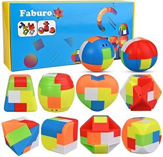 Faburo 10PCS Puzzle Würfel Mitgebsel Montage Luban Cube Blocks Würfel Puzzle Luban Knobelspiele Zuberwürfel Geduldsspiele Partygeschenke ab 7-14 für Kinder Mitgebsel Kindergeschenk Gastgeschenke