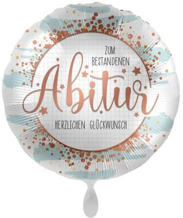 Premioloon 1 Folienballon Abitur Rosegold Herzlichen Glückwunsch zum Abitur rund 45 cm Ballongas geeignettt