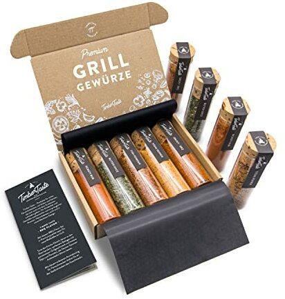 BBQ Grill Gewürze Geschenkset Frauen & Männer I 5 erlesene Grillgewürze inkl. Rezepte I Perfektes Grill Geschenke für Frauen & Männer, Grill Zubehör Geschenke Valentinstag für Frauen & Männer