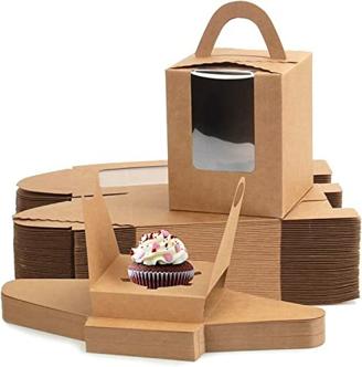 Wonwood_direct Geschenkbox Kraftpapier Geschenkschachtel Geschenk Verpackungen Boxen 30 Stück Geschenkverpackung Box Cupcake Box Geschenkboxen Für Kekse Kuchen Dessert Geschenke Süssigkeit