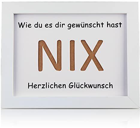 Geldgeschenk für alle die Nichts wollen, geldgeschenke verpackung, NIX kreative Geschenk für Männer und Frauen eignen Sich für Geburtstag und Hochzeiten (Weiß)