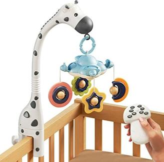 TUMAMA KIDS Zebra 3 in 1 Kinderbett Projektion Mobile mit beruhigender Musik, Baby Krippe Mobile Musikspielzeug mit Fernbedienung, sensorisches Spielzeug, Neugeborene, Geschenk für Babys, Kleinkinder,
