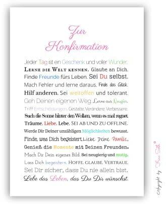 Konfirmation Mädchen Geschenk Poster Kunstdruck Bild A4