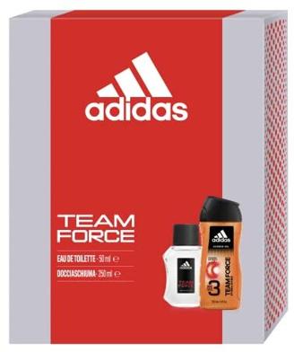 Adidas, Team Force Geschenkverpackung: Herrenduft 50 ml, Deodorant Spray 150 ml und Reisebeutel