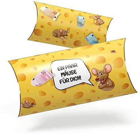 Creatastic Geldgeschenke Verpackung, 5 x Kissenschachteln 25x12x3 cm, lustige Geldgeschenke Geburtstag Verpackung, Nix Geschenk, Geldgeschenk Geburtstag, nichts Geschenk, Geschenkverpackung Geld