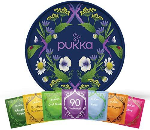 Pukka Bio-Kräutertee Selection Box "Wellness von früh bis spät" Bio umweltfreundliches Geschenk 6 Tee-Varianten 90 Teebeutel