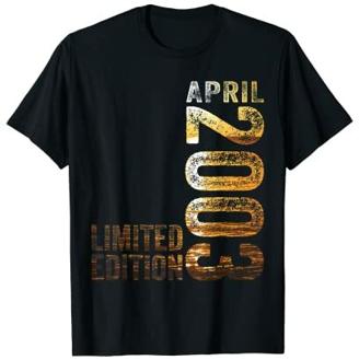 20. Geburtstag Mann 20 Jahre Limited Edition April 2003 T-Shirt