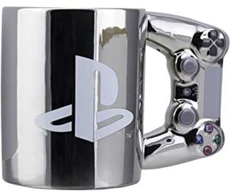 Paladone DS4 Silver Controller Tasse, Keramik Kaffeebecher für Gamer, 550 ml, PP9388PS, Mehrfarbig, 1 Stück (1er Pack)