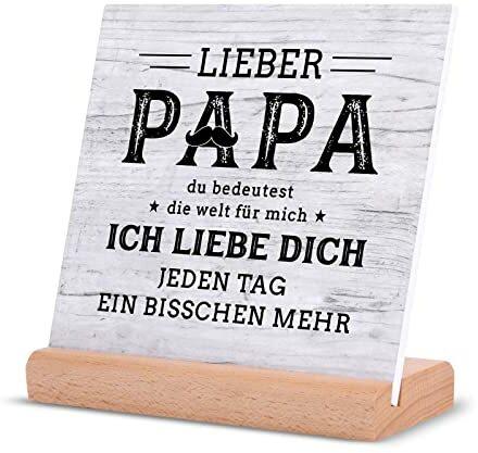 Niyewsor Vatertagsgeschenke für Papa, Bester Papa Geschenke, Acrylplakette Holzsockel Dekoration Geschenke für Papa, Papa Geschenk Geburtstag, Ostergeschenk für Papa