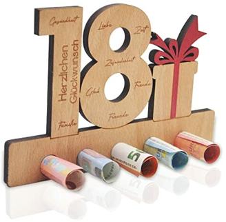 18. Geburtstag Geldgeschenk Holz, Geschenk zum 18.Geburtstag, Geldgeschenke zum Jubiläum, Holz Schild Gästebuch, Geschenke für Freunde Familie Junge Mädchen