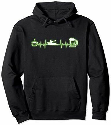 Herzschlag Kanufahrer Kanu Kajak Rafting mit Bier und Kaffee Pullover Hoodie