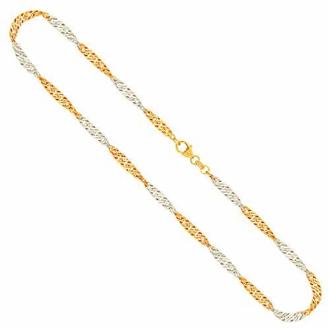 EDELIND Goldkette 333 Gelbgold/Weißgold Halskette 2,4mm 8 Karat Gold Länge 42cm Singapurkette für Damen Mädchen Goldschmuck mit Schmuck Geschenk Box Made in Germany