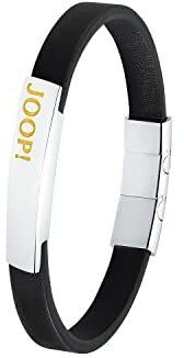 JOOP! Armband Edelstahl Leder Herren Armschmuck, 22 cm, Bicolor, Kommt in Schmuck Geschenk Box, 2035041