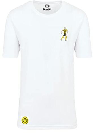 Borussia Dortmund Unisex Bvb T-shirt Schlotterbeck Comic T Shirt, Weiß, M EU