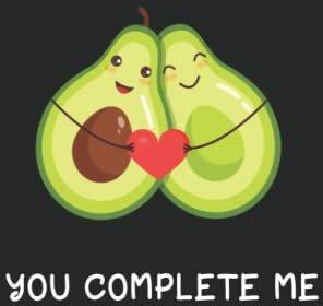 You complete me: Kalender Notizbuch mit Spruch Liebe Avocado - Liebeserklärung ich liebe dich Geschenkidee Valentinstag Freund/Freundin/Partner