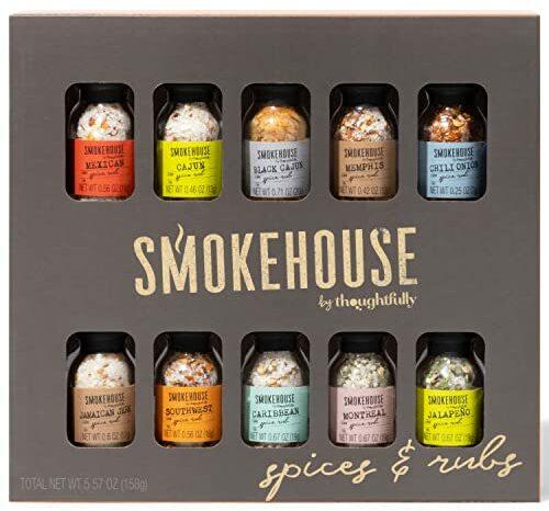 Smokehouse by Thoughfully Gourmet BBQ Gewürze Probier-Set - Geschenkbox mit 10 veganen Barbecue Grill-Gewürzen & Trockenmarinaden
