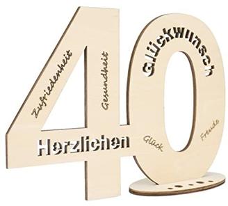 GoldRock Geschenke zum 40 Geburtstag Frauen Männer, Geldgeschenke Geburtstag 40 Jahre Holz, Geschenk 40 Geburtstag Frau Mann, Gästebuch 40 Geburtstag Deko, 40. Geburtstag Männer, 40er Geschenkideen