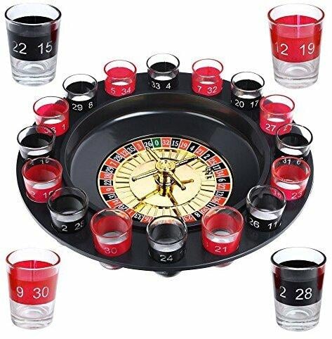 Schramm® Trinkspiel Roulette inkl. Geschenkverpackung Party Spiel Saufspiel für Erwachsene