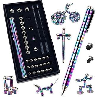 Magnetischer Kugelschreiber, Lustig Multifunktions Magnetstift, Fidget Toys Fidget Pen Magnet Stift Coole Stifte Coole Gadgets, Stressabbau Druckkugelschreiber Geschenk für Junge Männer Frauen Kinder