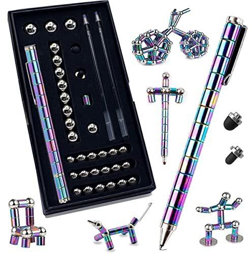 Magnetischer Kugelschreiber, Lustig Multifunktions Magnetstift, Fidget Toys Fidget Pen Magnet Stift Coole Stifte Coole Gadgets, Stressabbau Druckkugelschreiber Geschenk für Junge Männer Frauen Kinder