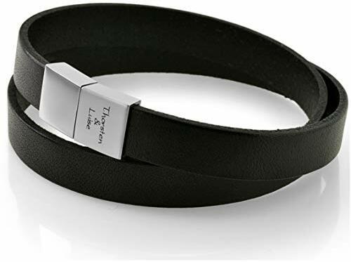 Herren Armband Gravur Leder schwarz Mann Lederarmband Koordinaten Männer Armband Wunschgravur Männer Schmuck Geschenke Herrenschmuck Namen Männerschmuck Spruch