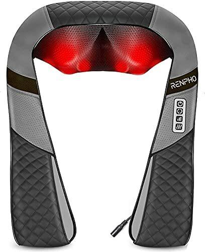 RENPHO Massagegerät Schulter Nackenmassagegerät mit Wärme, Shiatsu Massagegerät mit 3D-Massage von tiefem Gewebe, Muskelschmerzlinderung für Nacken, Rücken, Schulter, Beine, Füße