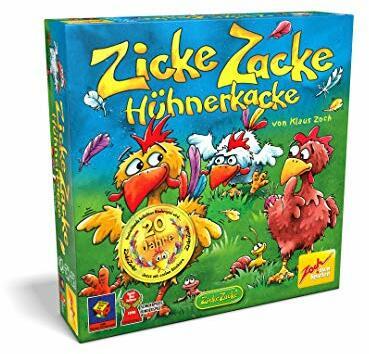 Zoch 601121800 Zicke Zacke Hühnerkacke – das rasante Memory-Gedächtnisrennen, Kinderspiel des Jahres 1998, 2 - 4 Spieler, für Jungen und Mädchen ab 4 Jahren