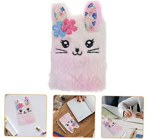 Gogogmee Mini-Notizbuch Reisezubehör Für Kinder Accesorios Para Mini-Notizblöcke Für Kinder Plüsch-Kaninchen-Notizbuch -Partygeschenke Ostern-Plüsch-Notizbuch