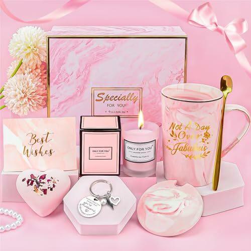 YYDSXK Geschenke für Frauen, Porzellan Kaffeebecher Set, Entspannung Geschenk für frauen, Geschenk Freundin Geburtstag, Weihnachtsgeschenke, Geschenke für Beste Freundin, Mama, Schwester