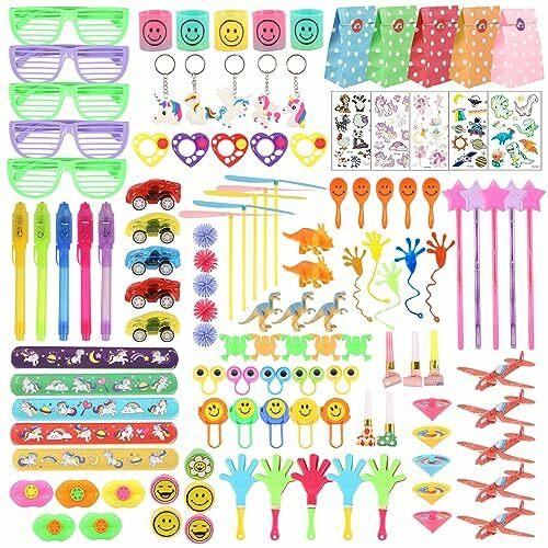 PAMIYO Kinder Party Mitgebsel Geburtstags partygeschenke für Kinder 120 Stück Party Geschenkset mit Geschenktüten, Geeignet für Geburtstagsfeiern und Partys für Jungen und Mädchen