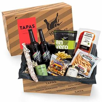 Präsentkorb TAPAS I gefüllter Geschenkkorb mit Craft-Bier & leckeren Spezialitäten aus Spanien I perfektes Geburtstags-Geschenk & Dankeschön für Männer & Frauen