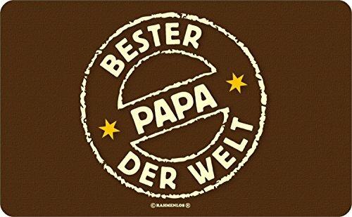 Schneidbrett Holz Geschenkidee für Papa Geschenk Männer Bester Papa der Welt LASERHELD Brotzeitbrett Holz Erle Messer