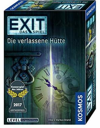 KOSMOS 692681 - EXIT - Das Spiel - Die verlassene Hütte, Kennerspiel des Jahres 2017, Level: Fortgeschrittene, Escape Room Spiel